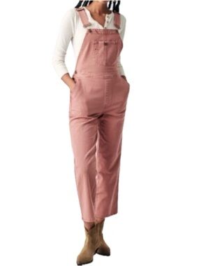 FAHERTY Kerry Overalls Medium Dusty Rose Wide Leg Organic Cotton EUC